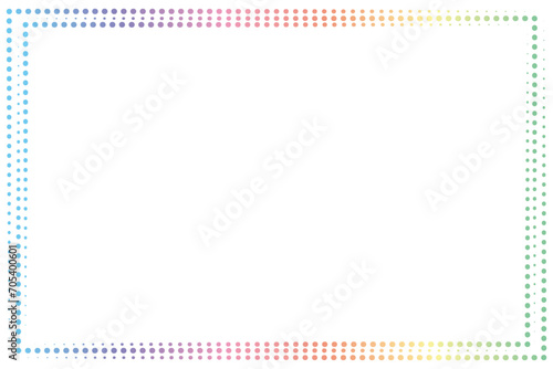 Simple of frame. Design vector rectangle with dot halftone spectrum on white background. Design print for illustration, greeting cards, wedding invitations, restaurant menu, royal certificates. Set 33