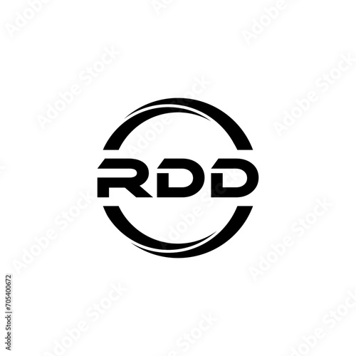 RDD letter logo design with white background in illustrator, cube logo, vector logo, modern alphabet font overlap style. calligraphy designs for logo, Poster, Invitation, etc.