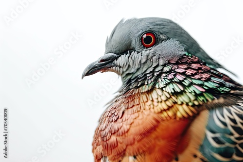 Portrait macro of Spotted Dove isolated on white AI Generative © Tebha Workspace