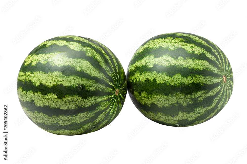 watermelon, with its dark green striped rind and rounded shape, set against a white background PNG watermelon, with its dark green striped rind and rounded shape, set against a white background PNG