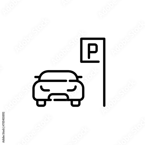 Car parking spot. Pixel perfect, editable stroke icon