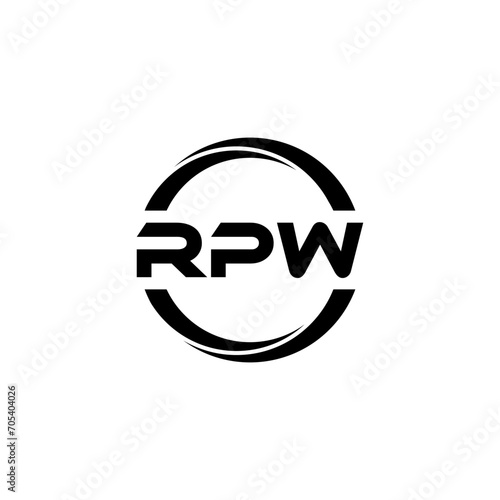 RPW letter logo design with white background in illustrator  cube logo  vector logo  modern alphabet font overlap style. calligraphy designs for logo  Poster  Invitation  etc.