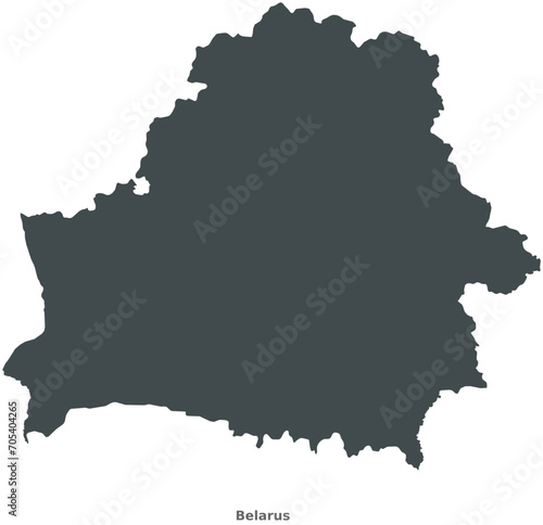 Map of Belarus. A country in Eastern Europe. Elegant Black Edition
