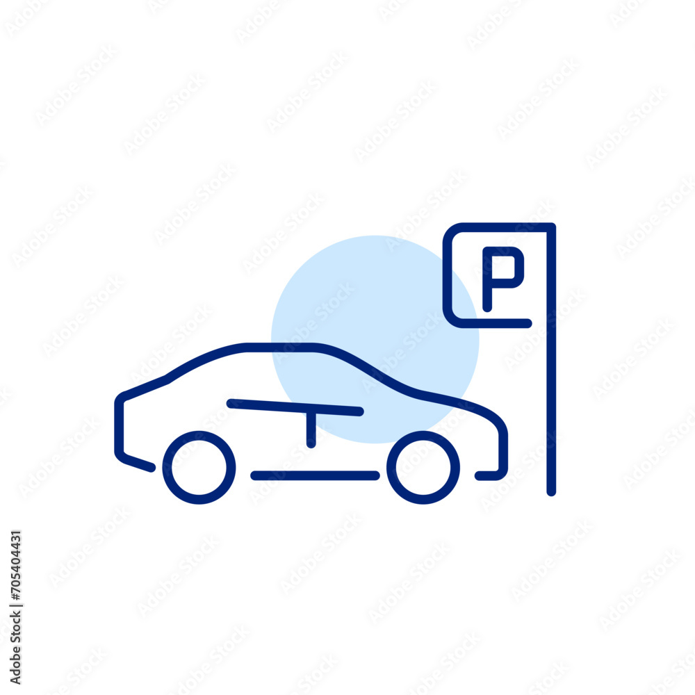Rental car parking spot. Pixel perfect, editable stroke icon Rental car parking spot. Pixel perfect, editable stroke icon