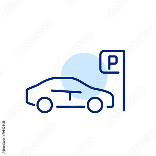 Rental car parking spot. Pixel perfect, editable stroke icon