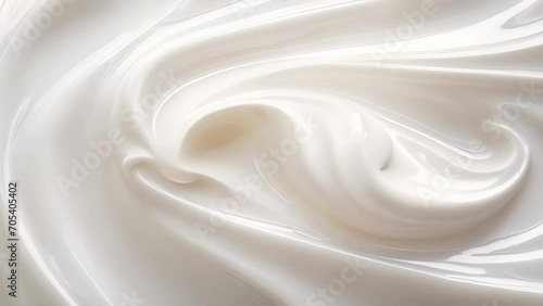 A wispy masterpiece of velvety smoothness this mesmerizing slow motion macro shot of whipped cream showcases the texture of its lightweight structure. photo