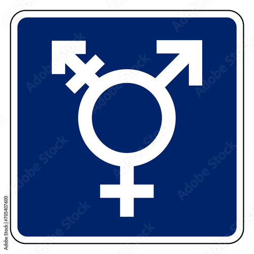 All Gender Restroom Symbol Sign,Vector Illustration, Isolated On White Background Label. EPS10