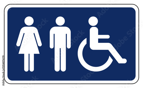 Restroom Symbol Sign,Vector Illustration, Isolated On White Background Label. EPS10