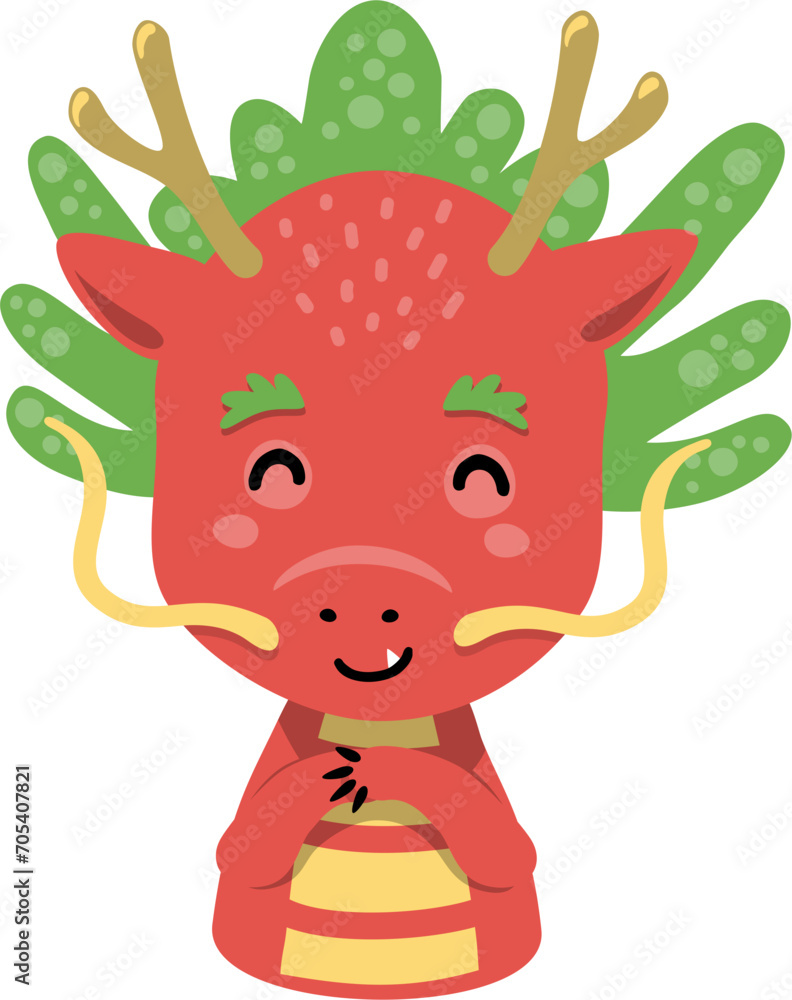 Cute Dragon Chinese New Year Ornament Vector Cute Dragon Chinese New Year Ornament Vector