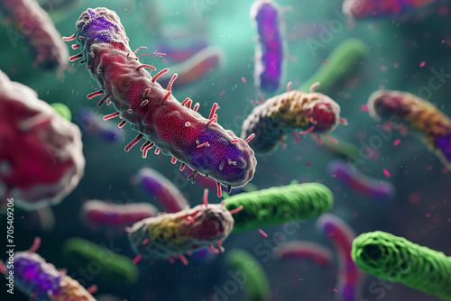 Colorful Bacteria Illustration