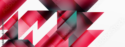 Vivid abstraction unfolds. Triangles in seamless harmony, composing dynamic geometric backdrop. Interplay of angles and hues forms captivating tapestry, evoking modernity and artistic allure