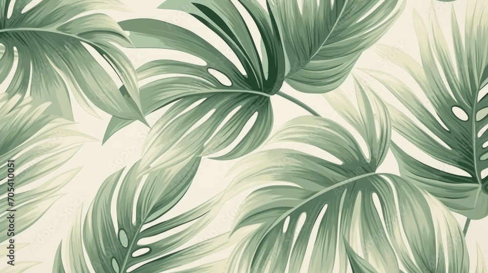 Wallpaper made of palm leaves tropical leaves pattern illustration Wallpaper made of palm leaves tropical leaves pattern illustration