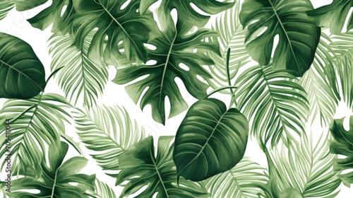 Wallpaper made of palm leaves tropical leaves pattern illustration