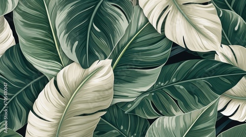 Wallpaper Mural Wallpaper made of palm leaves tropical leaves pattern illustration Torontodigital.ca