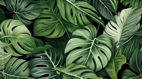 Wallpaper Mural Wallpaper made of palm leaves tropical leaves pattern illustration Torontodigital.ca