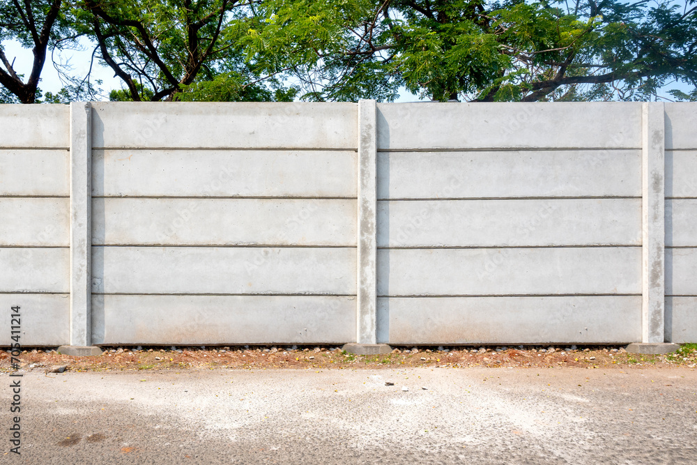 Concrete wall block with trees Concrete wall block with trees