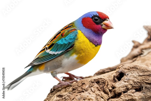 the Lady Gouldian Finch isolated on white AI Generative © Tebha Workspace