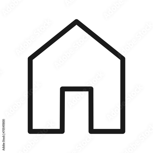 Home icon line on white background, simple icon design.