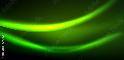 Dynamic waves in ethereal glow of neon lights. Concept merges fluidity of motion with vibrant allure of neon, crafting entrancing backdrop that embodies both vitality and futuristic sophistication