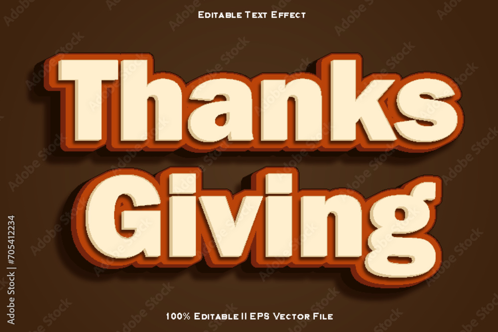 Thanks Giving Editable Text Effect 3d Emboss Style