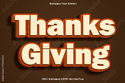Thanks Giving Editable Text Effect 3d Emboss Style