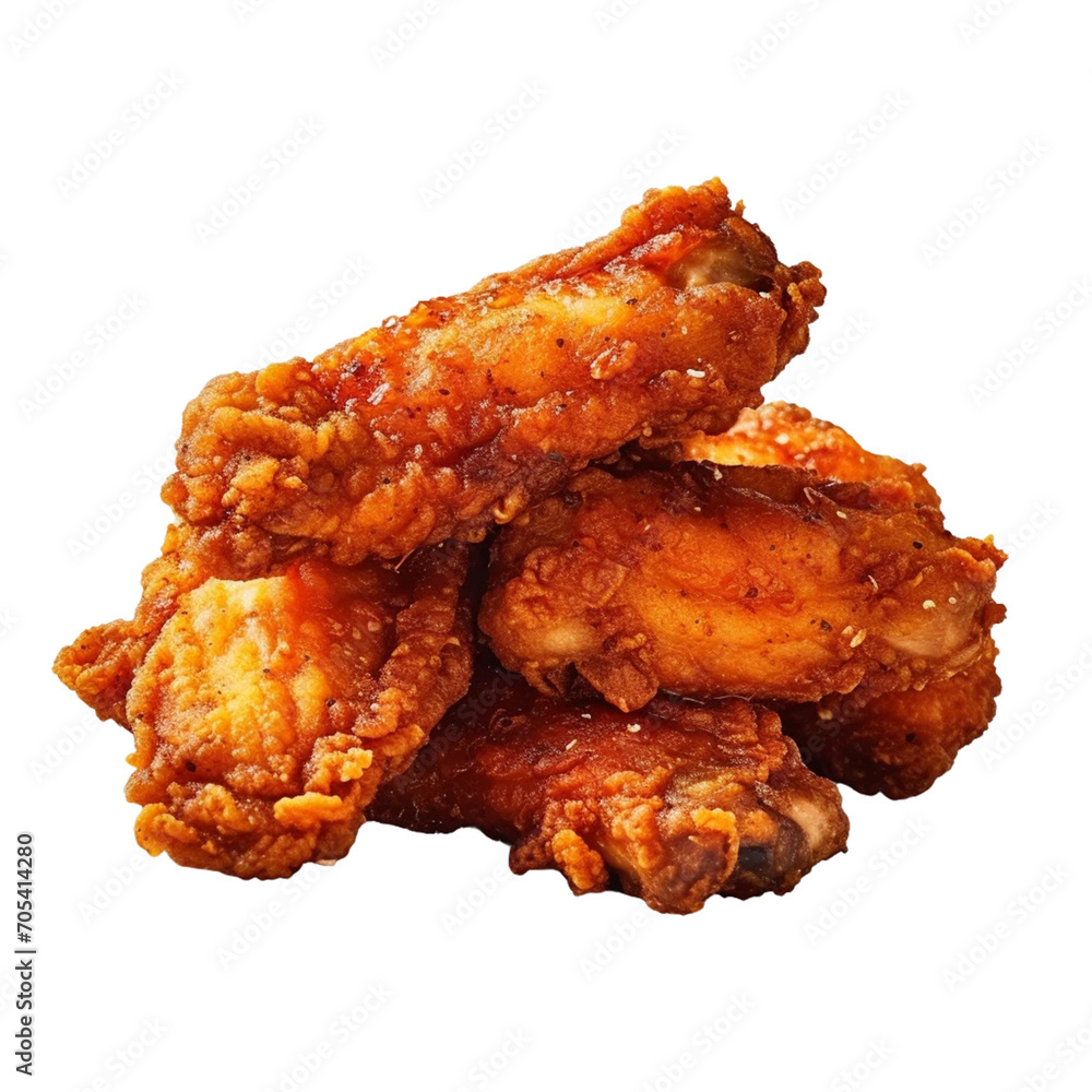 fried chicken wings on a white background.
fried chicken wings on a white background.