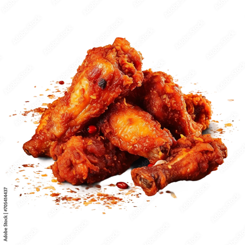 fried chicken wings on a white background.
fried chicken wings on a white background.