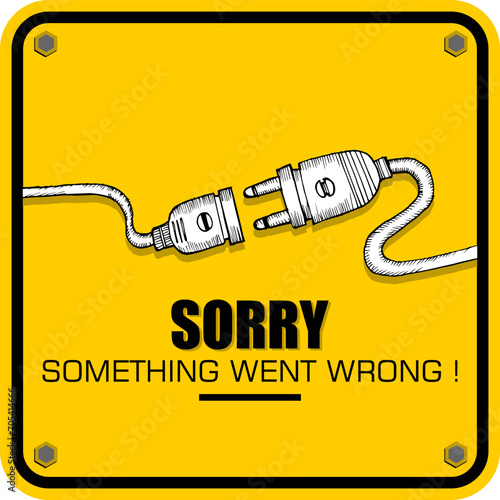 sorry, something went wrong, poster and banner vector