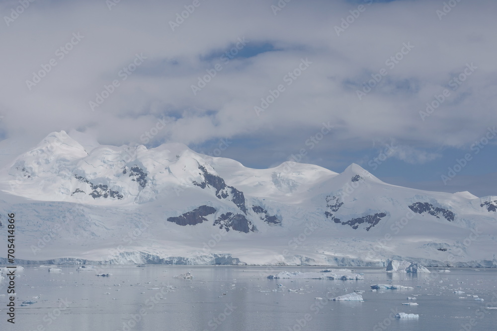 snow covered mountains in Antarctica