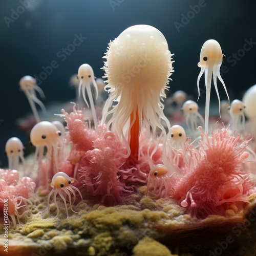 Microscopic organism microbiology life illustration