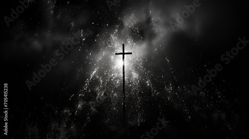 christian hand symbol with cross in black and white in the ,Ephiny Day, Christian Holiday
