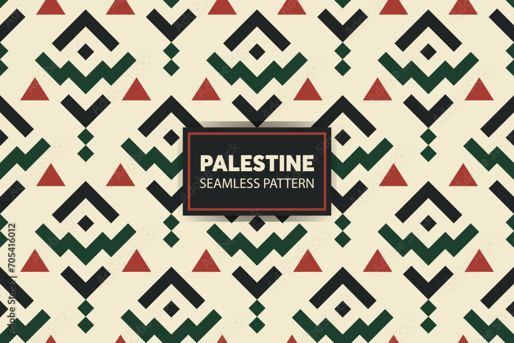 Palestinian embroidery pattern background. Great for presentations and slides. vector file. - obrazy, fototapety, plakaty 