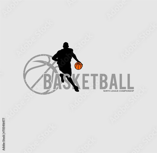 Basketball North League Championship sport typography, tee shirt graphics, vectors.