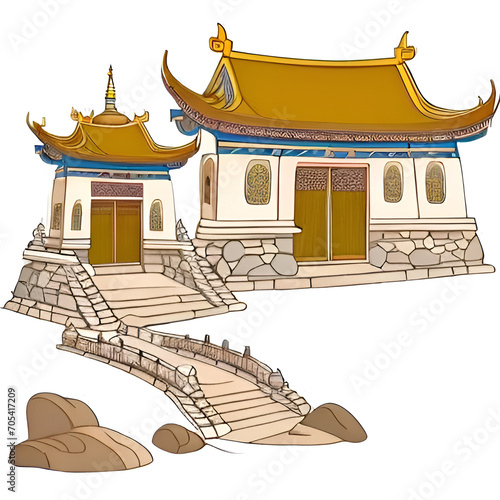 chinese temple in the morning