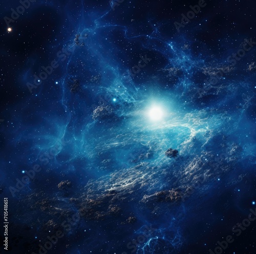blue galaxy in the universe illustration