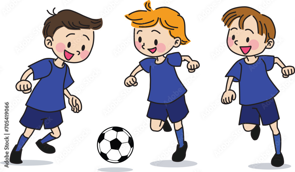 Illustration of children playing soccer Illustration of children playing soccer