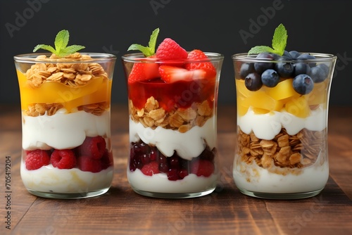 Wholesome and colorful DIY yogurt parfaits