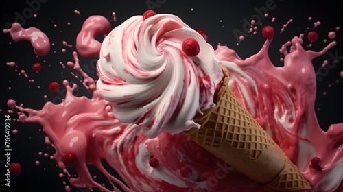 White chocolate raspberry ripple ice cream
