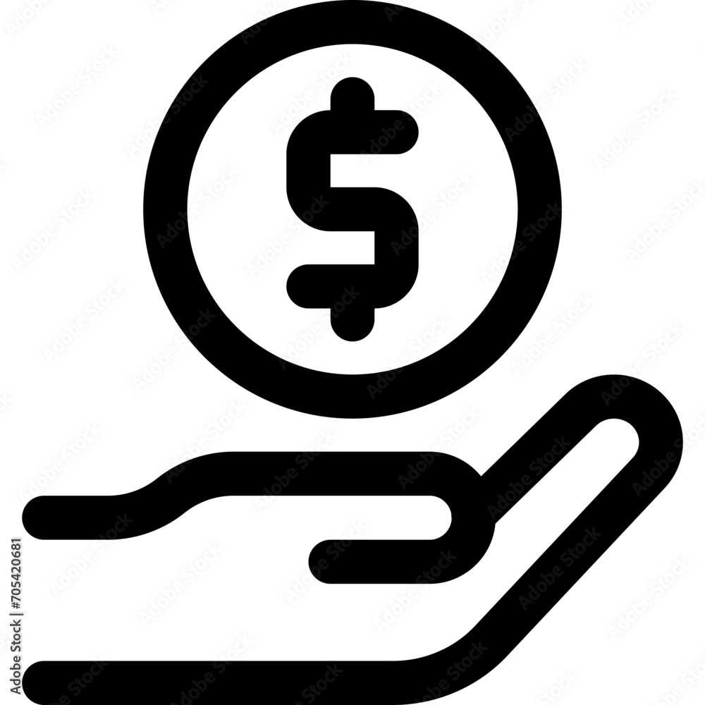 Hand Holding Money Icon Hand Holding Money Icon