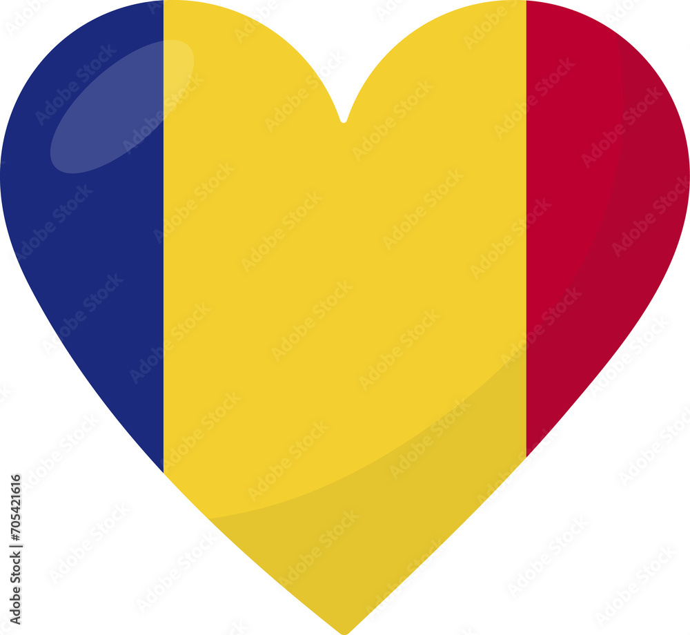 Chad flag heart 3D style. Chad flag heart 3D style.