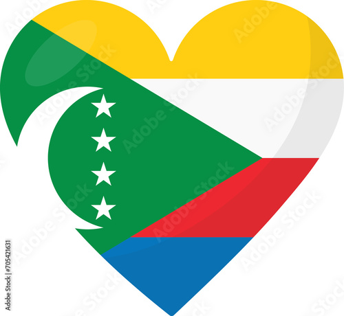 Free Download Comoros flag heart 3D style. - GFXLoad