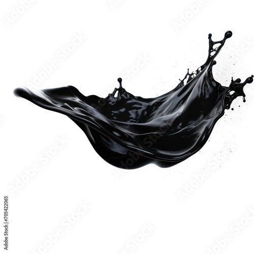 Gleaming  liquid obsidian isolate on transparency background png 