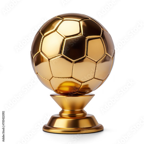 golden trophy football isolate on transparency background png 