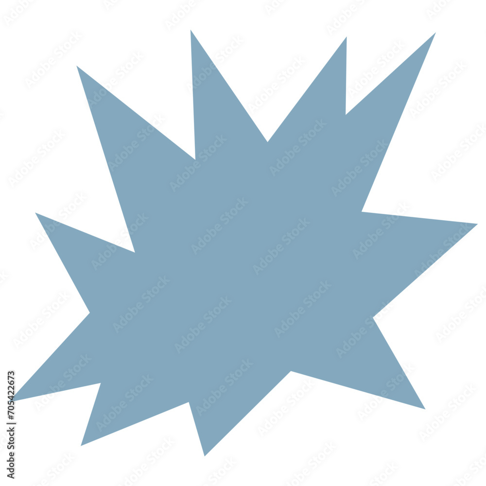 An abstract transparent blank star burst design element.
