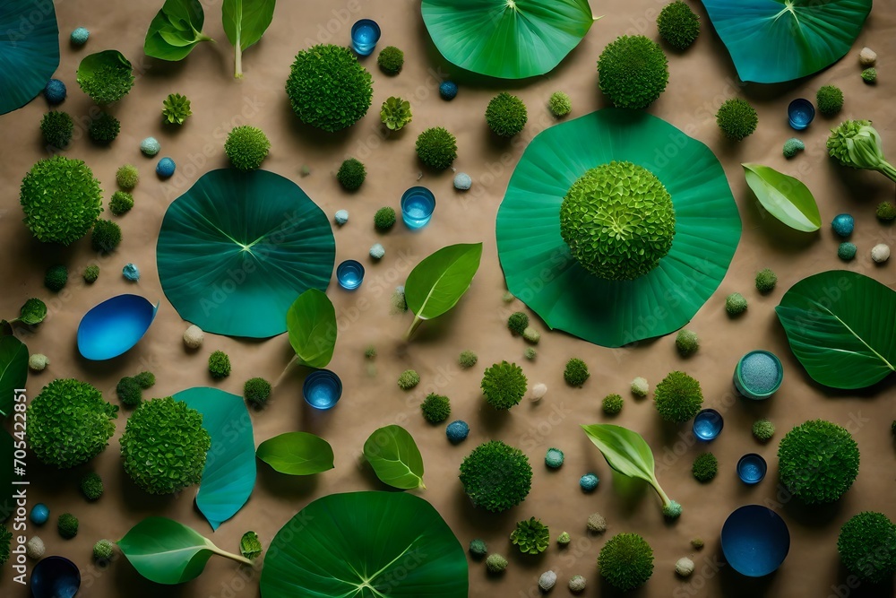 Craft a narrative that inspires change by portraying the elegance of sprouts on recycled craft paper, inviting viewers to adopt a lifestyle rooted in sustainability, zero waste, and plastic-free