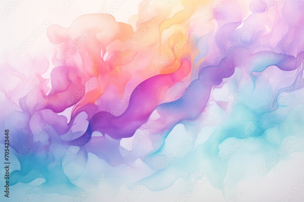 Watercolor Hues: Experiment with watercolor backgrounds and strategically placed lights for a unique and artistic effect. - obrazy, fototapety, plakaty 