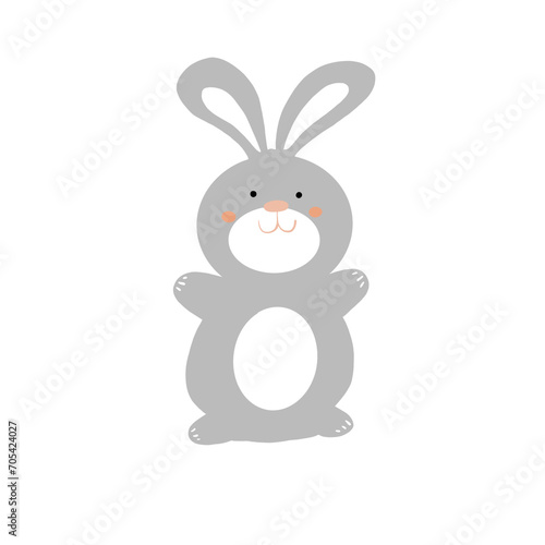 cute happy rabbit - bunny illustration - happy easter