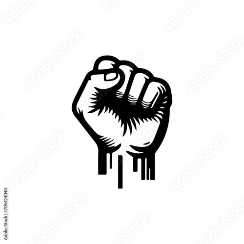 Fist Logo Design Vector Black and white on white background