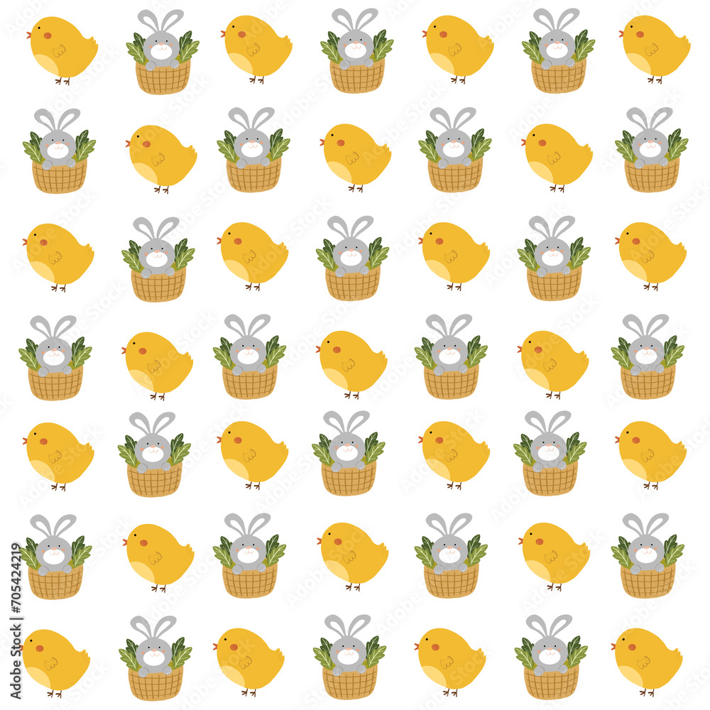 Obraz premium cute seamless pattern illustration - spring pattern