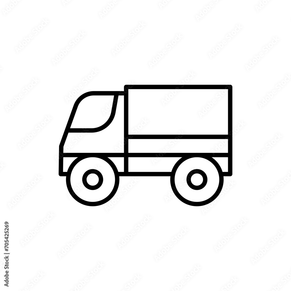 Truck outline icons, transportation minimalist vector illustration ,simple transparent graphic element .Isolated on white background